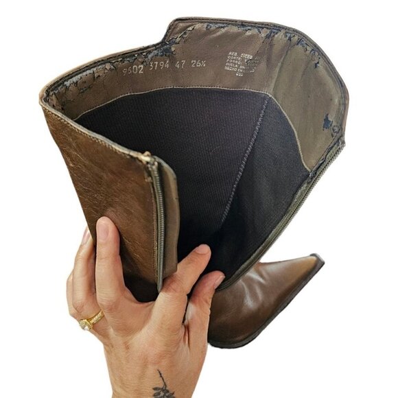 RARE VINTAGE Danisha by Siete Leguas brown 3.75" heels boots size size MX26.5/7. - Picture 6 of 16